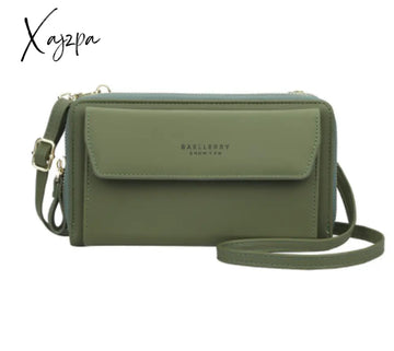 Xajzpa - Women Wallet Double Zipper Summer Female Shoulder Bag Top Quality Cell Phone Pocket Bags
